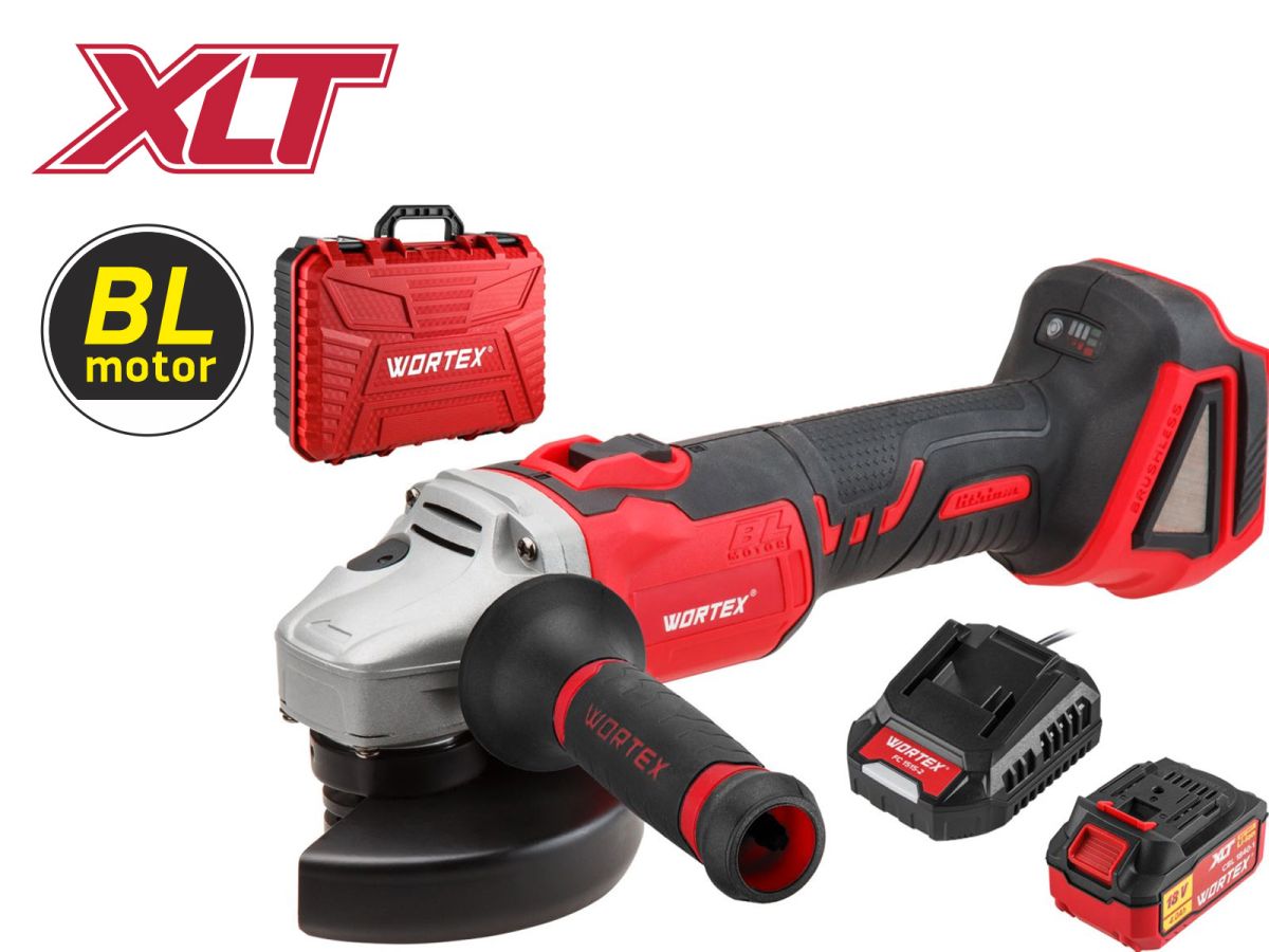 Шлифмашина угловая (болгарка) аккумуляторная WORTEX CAG 1812 E ALL1 XLT SET (1 АКБ, 4 А-ч)