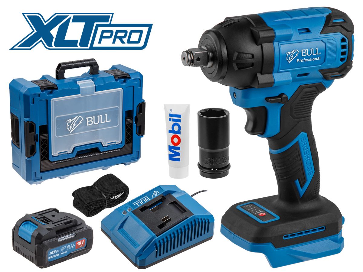 Гайковерт аккумуляторный ударный BULL SC 1804 Xcase XLTpro (1 АКБ, 4 А-ч)