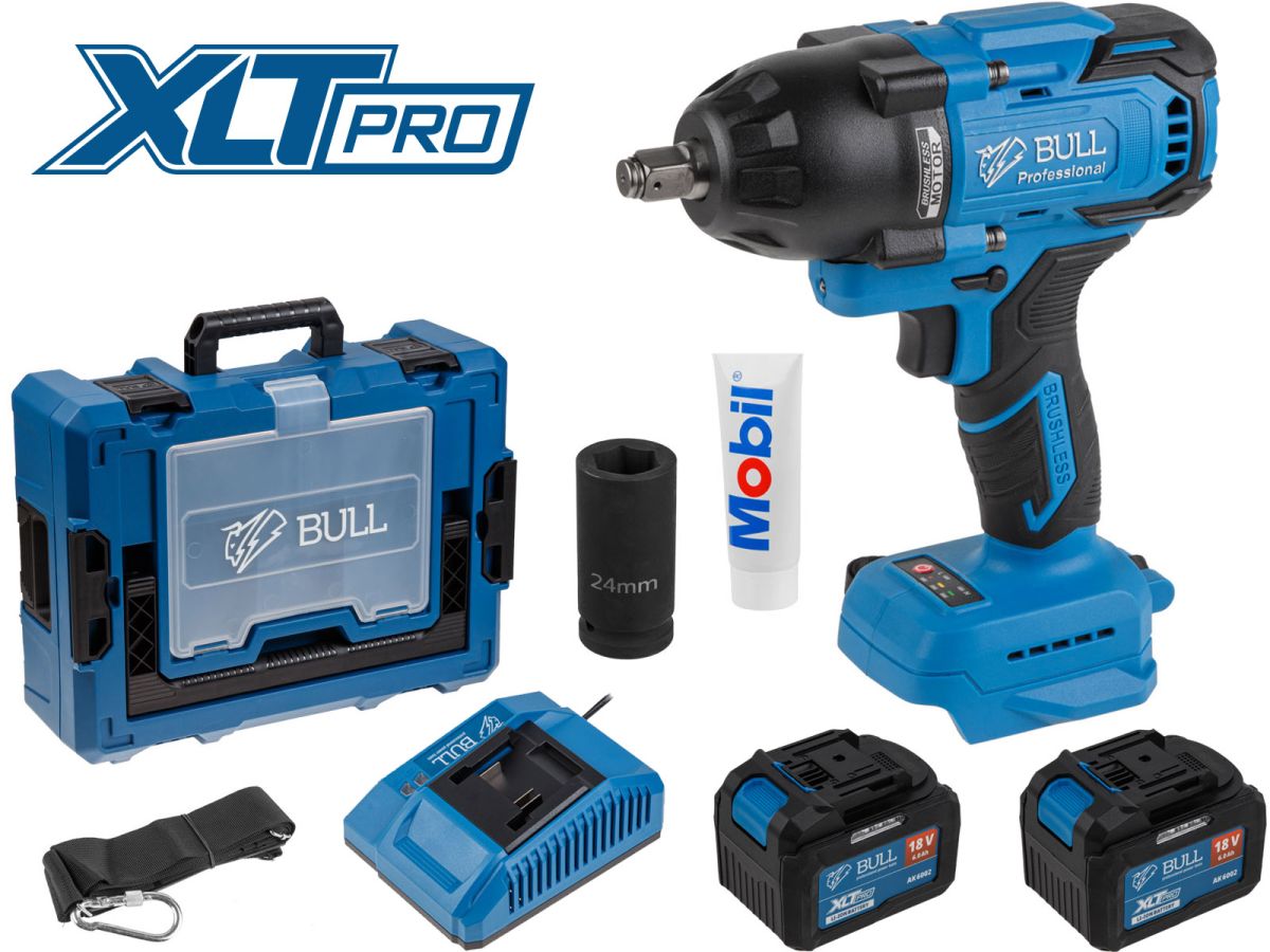 Гайковерт аккумуляторный ударный BULL SC 1807 Xcase XLTpro (2 АКБ, 6 А-ч)