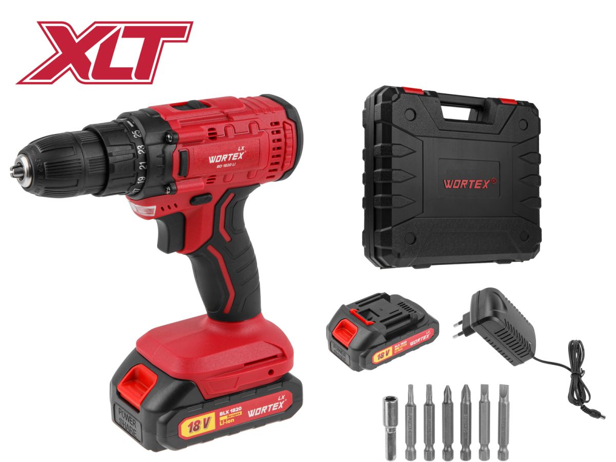 Дрель-шуруповерт аккумуляторная WORTEX LX BD 1820 Li ALL1