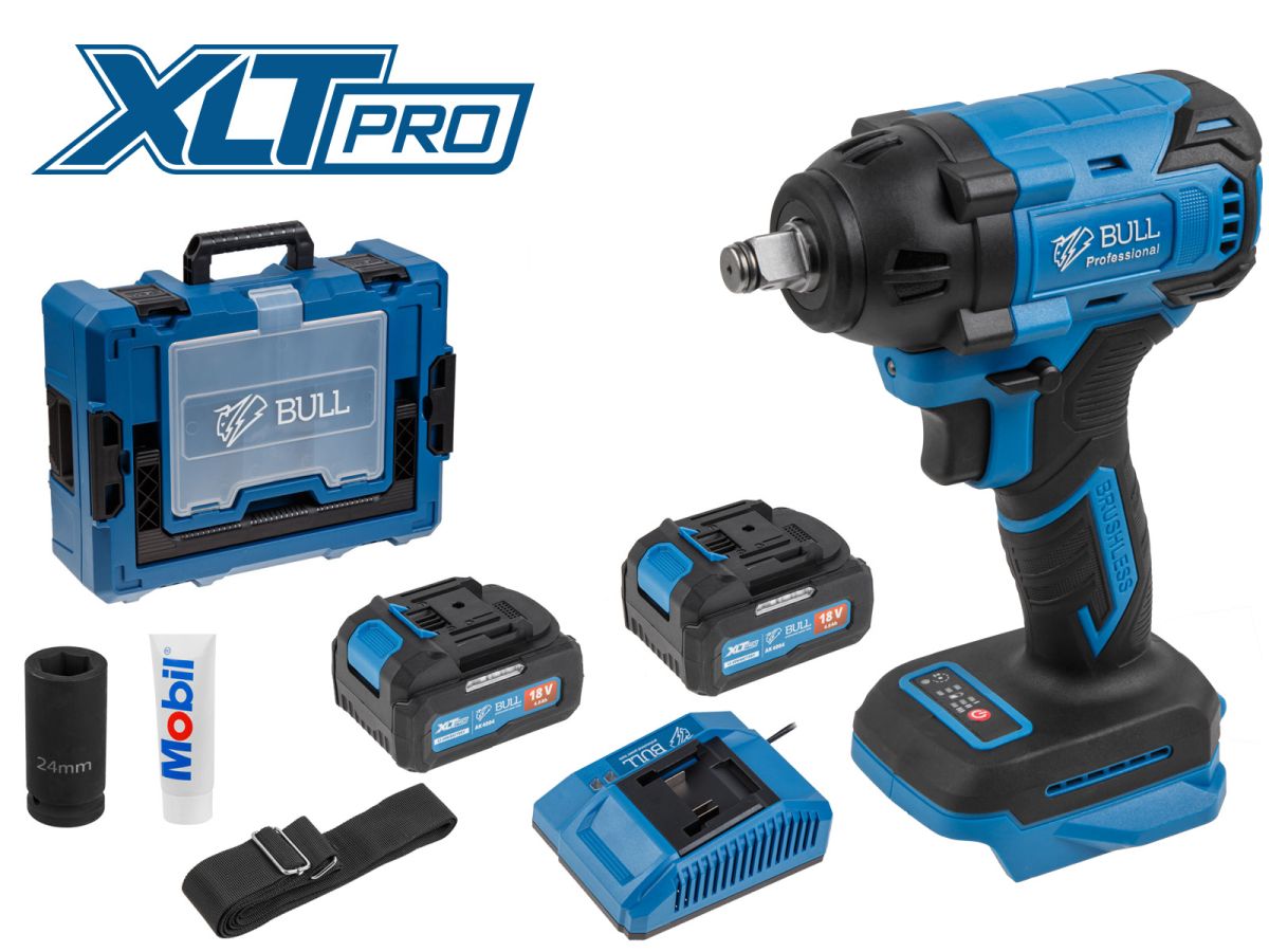 Гайковерт аккумуляторный ударный BULL SC 1804 Xcase XLTpro (2 АКБ, 4 А-ч)