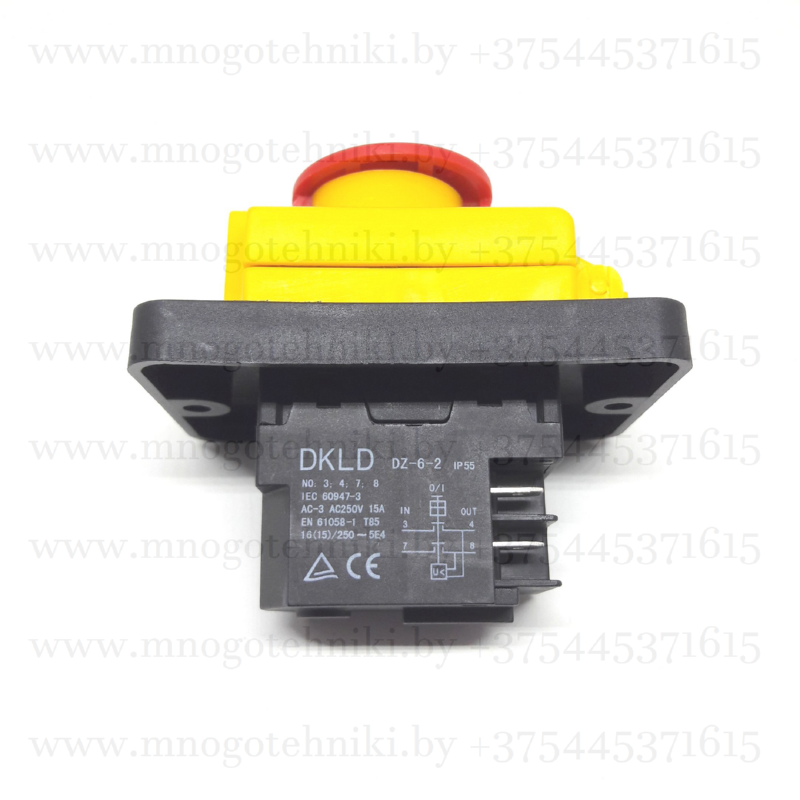 Кнопка пуска (выключатель, 4 клеммы) DKLD DZ-6-2 для бетономесителя, станка и др,