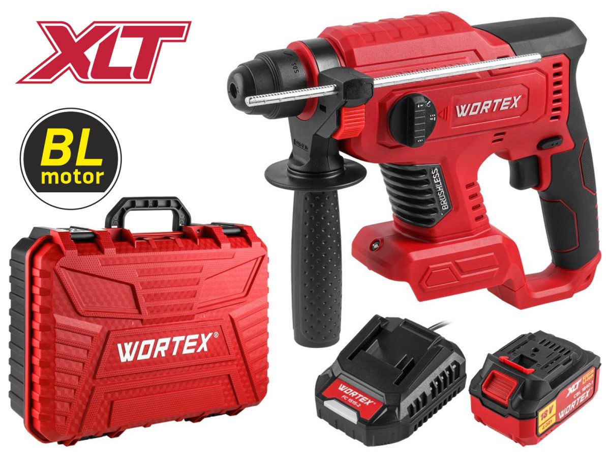 Перфоратор аккумуляторный WORTEX CRH 1820-2 ALL1 XLT SET (1 АКБ, 4 А-ч)