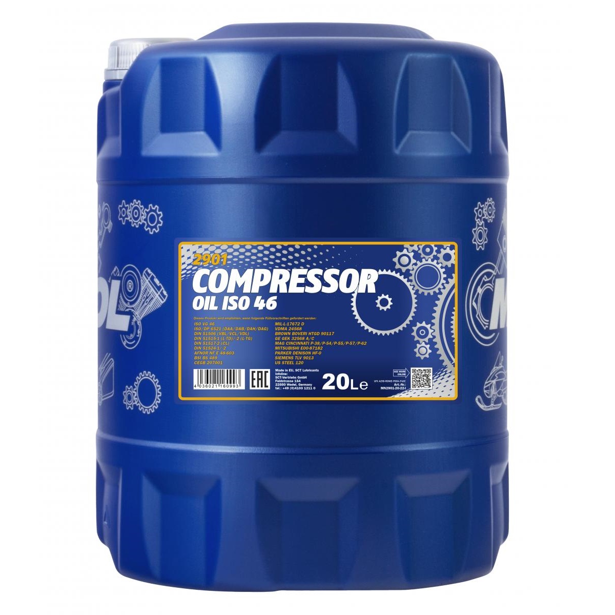 Масло компрессорное Mannol ISO 46, 20л
