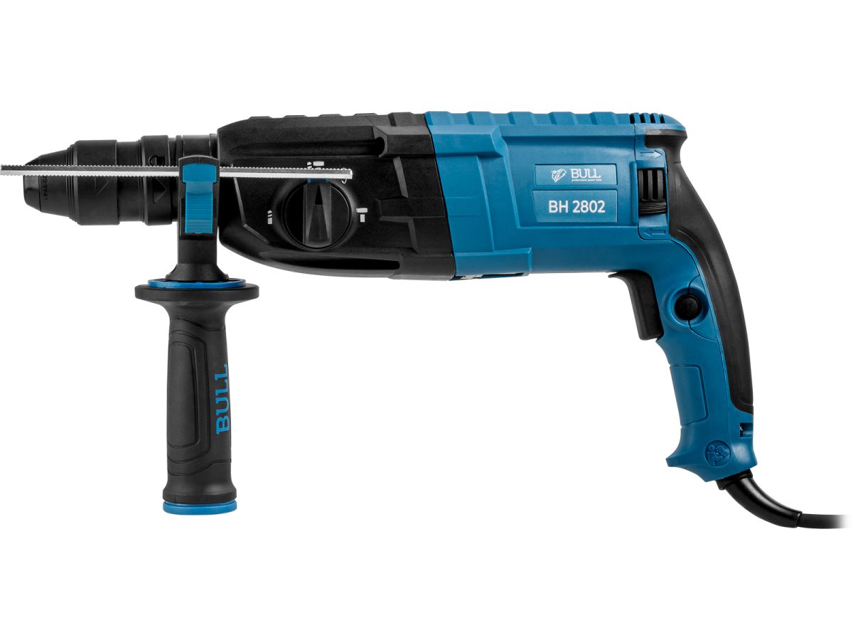 Перфоратор сетевой BULL BH 2802 Xcase (2 зубила, 3 сверла)