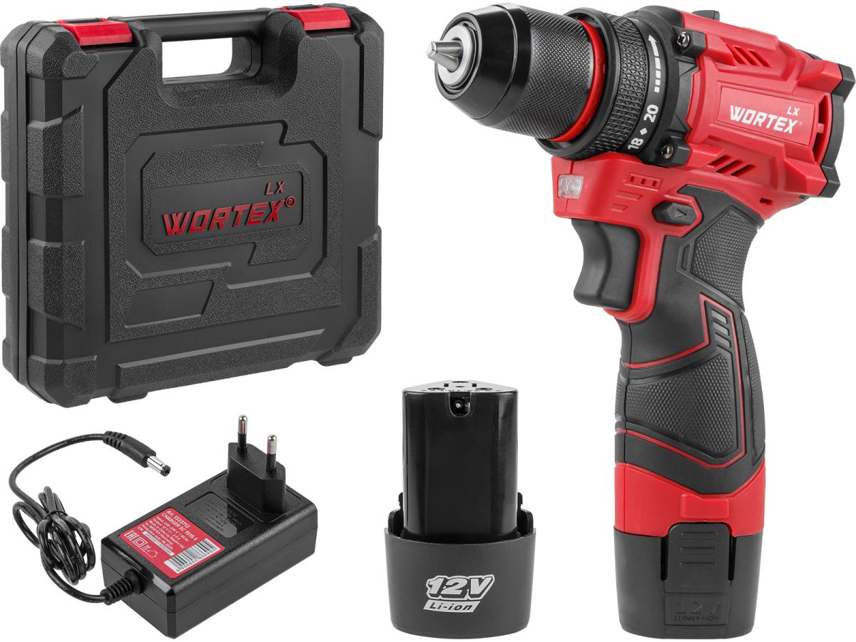Дрель-шуруповерт аккумуляторная WORTEX LX BD 1220 DLi