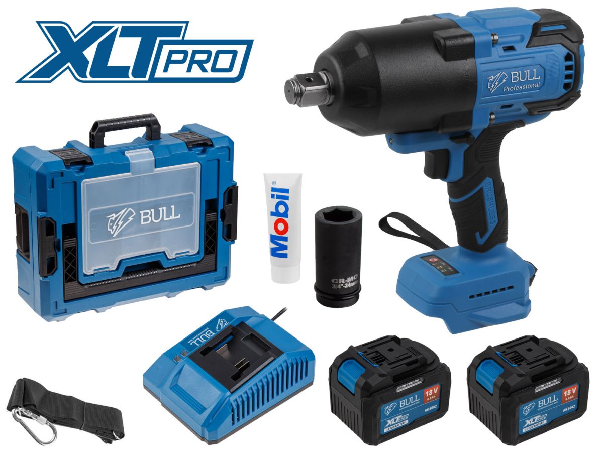 Гайковерт аккумуляторный ударный BULL SC 1810 Xcase XLTpro (2 АКБ, 6 А-ч)
