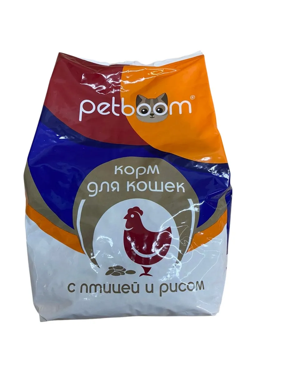 Корм БЕЛКОРМ Petboom для кошек сухой с птицей и рисом 2 кг