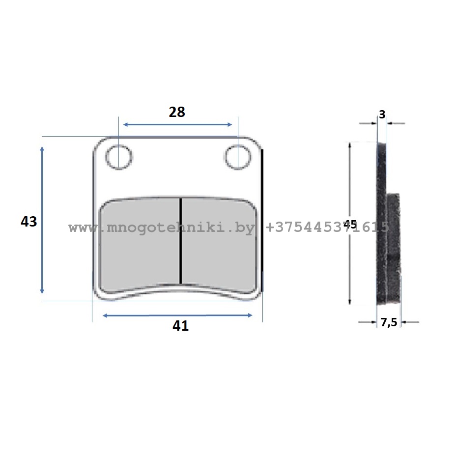 Колодки тормозные дисковые скутера Irbis, Honda Dio, Galaxy, ATV 50-250сс