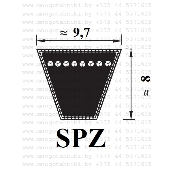 Ремень клиновой SPZ-825 (9.7*825)
