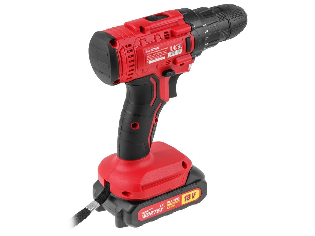 Дрель-шуруповерт аккумуляторная WORTEX LX BD 1820 Li ALL1