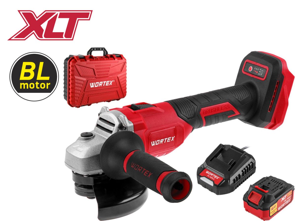 Шлифмашина угловая (болгарка) аккумуляторная WORTEX LX CAG 1812-1 E ALL1 XLT SET (1 АКБ, 4 А-ч)