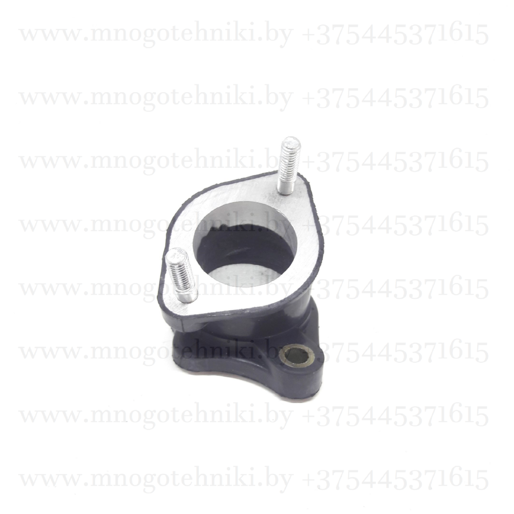 Патрубок (переходник) карбюратора PZ30 (косой) китайского мотоцикла CG-CB 200-250 Racer, Minsk, Irbis, Viper, Lifan, Loncin, Zongshen, SYM, Forsage, Cronus, Stels, Baltmotors