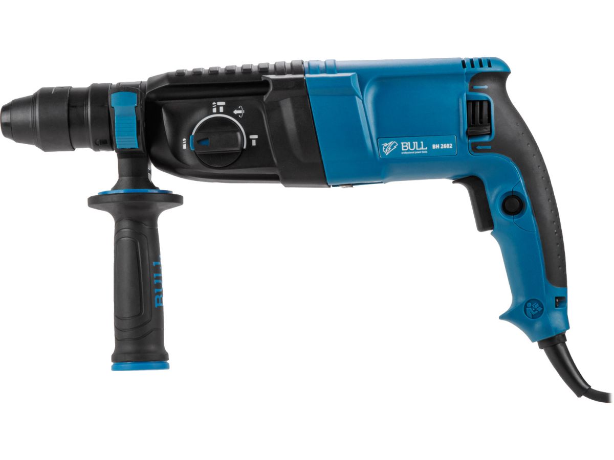 Перфоратор сетевой BULL BH 2602 Xcase (2 зубила, 3 сверла)