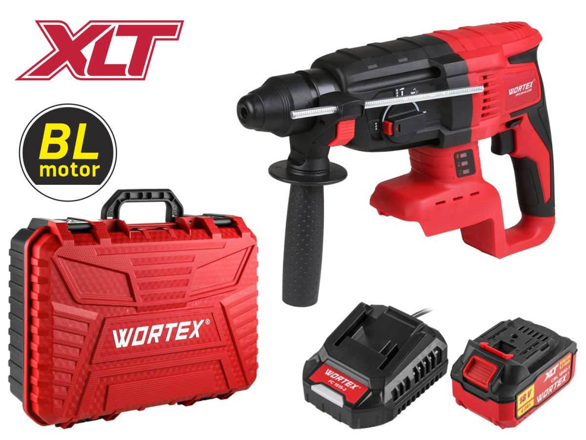 Перфоратор аккумуляторный WORTEX CRH 1824-2 ALL1 XLT SET (1 АКБ, 4 А-ч)