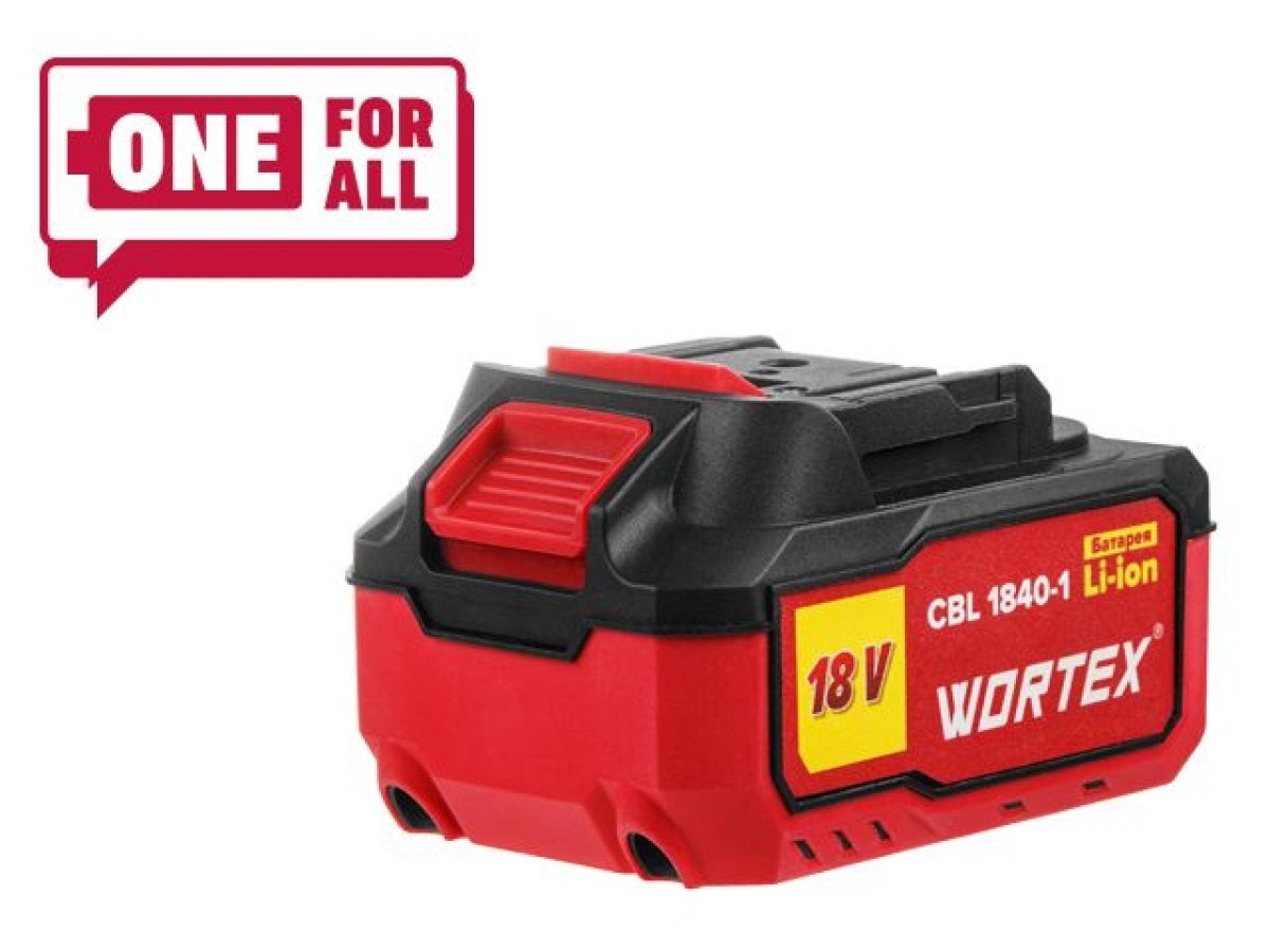 Аккумулятор (АКБ) 18V, 4.0Ah Li-Ion WORTEX CBL 1840-1 ALL1 XLT для электроинструмента