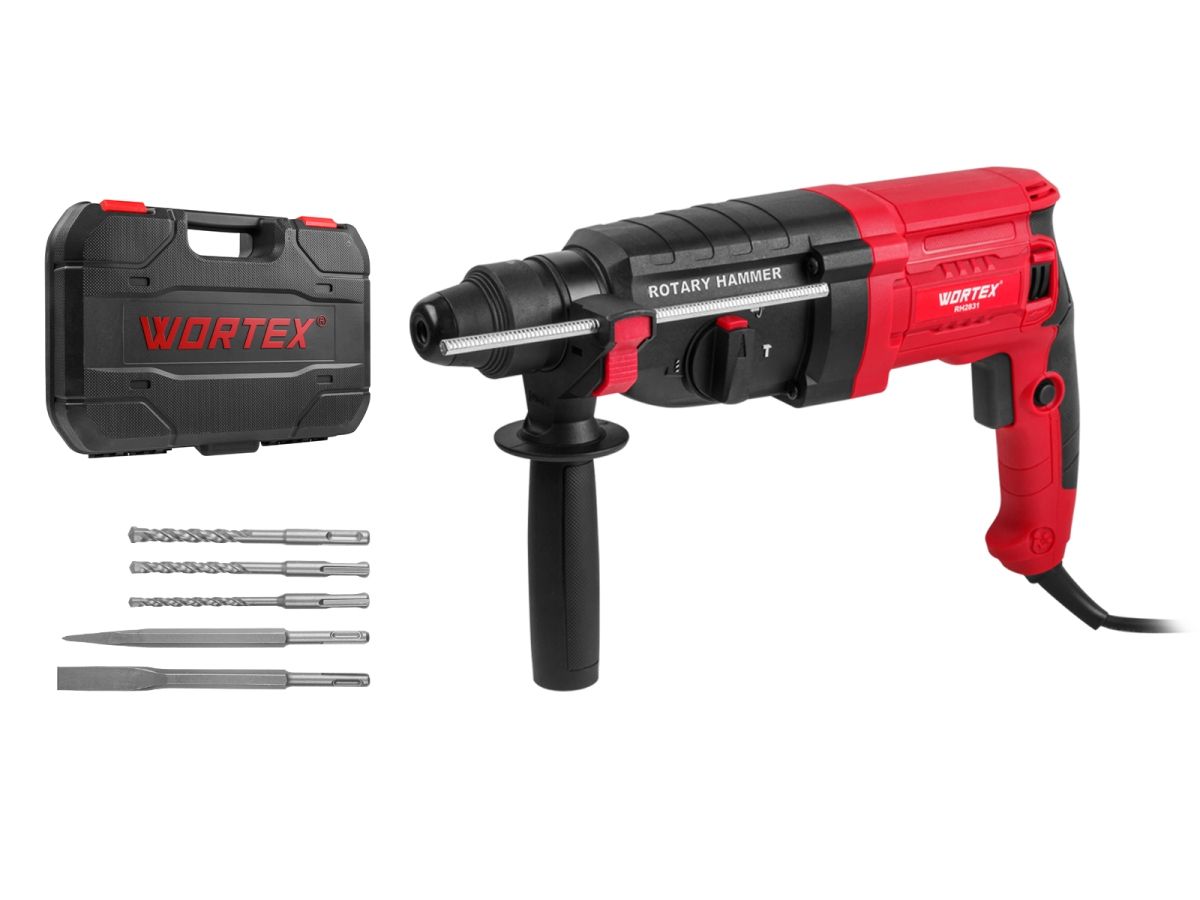 Перфоратор сетевой WORTEX RH 2831 (2 зубила, 3 сверла)