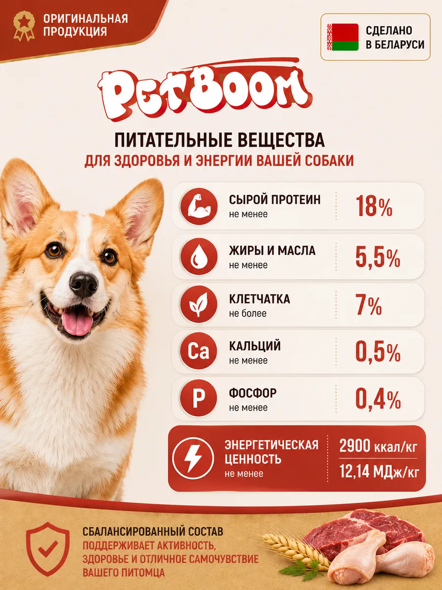 Корм для собак сухой БЕЛКОРМ PetBoom мясное ассорти 2 кг